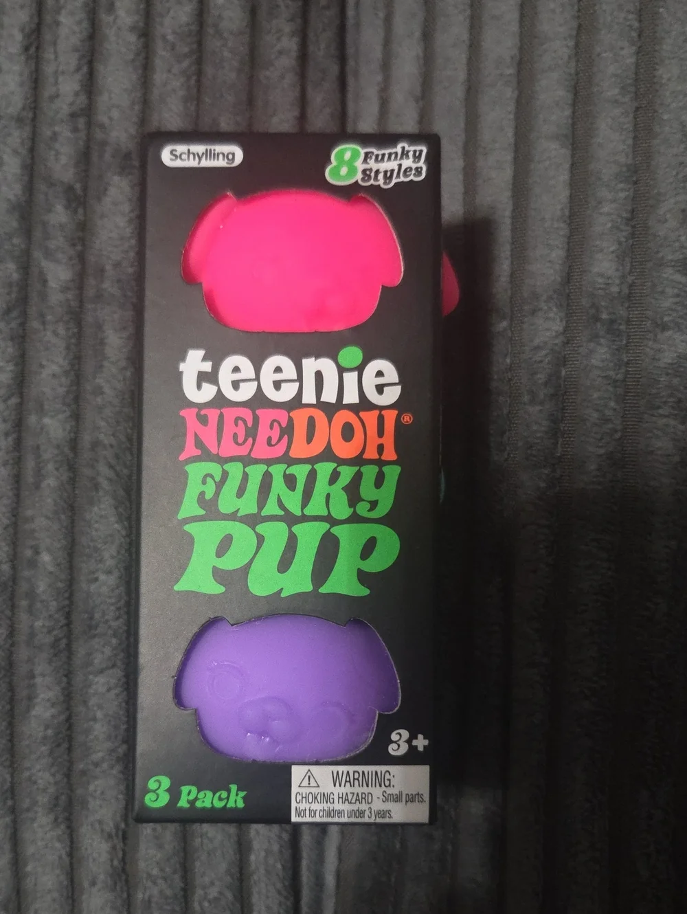 Teenie Needoh Funky Pup 3-Pack - Pink & Purple & Teal